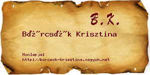 Börcsök Krisztina névjegykártya