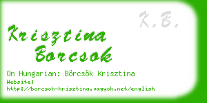 krisztina borcsok business card